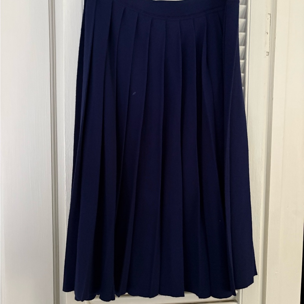 Pure Navy pleated skirt.